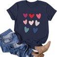 thumbnail image 1 of TIMIFIS T-Shirts de la Saint-Valentin pour Femmes Été Décontracté Manches Courtes Col Rond Imprimé Cœur d'Amour, 1 of 4