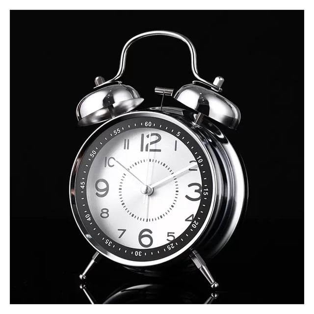 Réveil à Double Cloche de 4 Pouces, Réveil Bruyant avec Rétroéclairage pour Chambre, à Piles