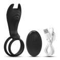 thumbnail image 1 of XBONP Rechargeable Silicone Vibrating Ring Massager Couples Black, 1 of 5