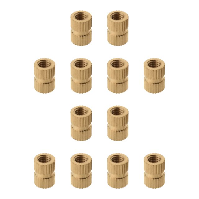 Wekity M5x10mm Female Thread Knurled Nuts Hx7mm OD Brass Threaded Insert Embedment Nuts Hydraulic Welded Joint Injection Molding Assortment Kit for 3D Printing Injection Molding 50PCS-0621