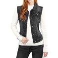 thumbnail image 2 of INSPIRE CHIC Women's Washed Denim Button Sleeveless Vest Jacket with Pockets M Black, 2 of 6