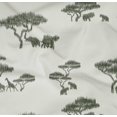 thumbnail image 4 of oneOone Organic Cotton Poplin Twill Fabric Tree & Animals Ikat Decor Fabric Printed BTY 42 Inch Wide, 4 of 4