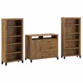 thumbnail image 1 of Bush Furniture Somerset Office Storage Credenza with Bookcases in Fresh Walnut, 1 of 6