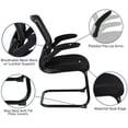 thumbnail image 2 of Black Mesh Sled Base Side Reception Chair with Flip-Up Arms, 2 of 9
