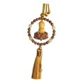 thumbnail image 4 of DYNWAVECA Buddha Statue Car Rearview Mirror Charm Pendant with Tassel Feng Shui Decor Yellow w Spacer Bead, 4 of 9