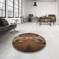 thumbnail image 4 of Ahgly Company Tapis d'Intérieur Ronds Transitionnels Brun Pâle Lavables à la Machine, 6 Pieds Rond, 4 of 7