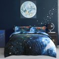 thumbnail image 2 of Unique Bargains Star Colored Sky Moon Night Duvet Cover Fuchsia Starry Pattern 4pcs, 2 of 9
