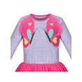 thumbnail image 4 of Robe Fille Butterfly Manches Longues Jupe en Tulle Rose 8 Ans, 4 of 6