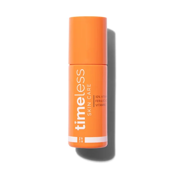 Refurbished Timeless Vitamin C Serum with 10% Vitamin C, Vitamin E, and Ferulic Acid, Brightening Facial Serum, Lightweight, Fragrance-Free, 1.7 Fl Oz, 10CEF-1.7