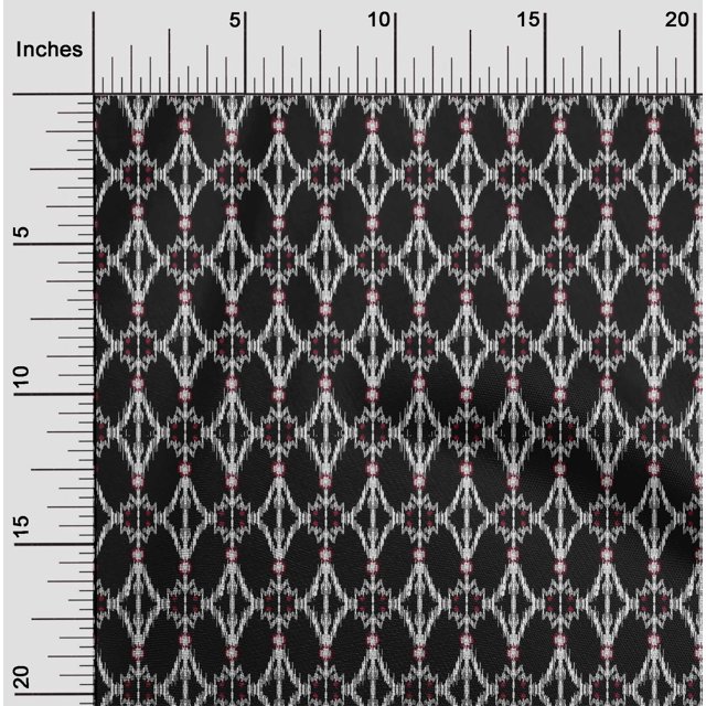 oneOone Georgette Viscose Fabric Geometric Ikat Printed Craft Fabric BTY 42 Inch Wide