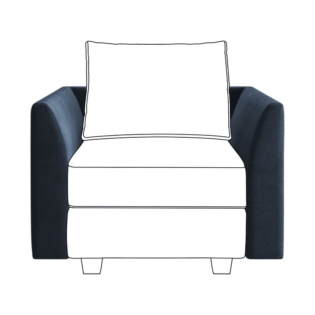 HONBAY Module d'Accoudoir Latéral en Velours pour Canapé Sectionnel Modulaire, Présenté comme une Paire d'Accoudoirs Bleu Marine. les Accoudoirs Sont Rembourrés en Velours Doux et durable et Dotés d'Un Cadre en Bois Massif avec Rembourrage en Éponge Haute Densité. Conçus pour Se Connecter aux Meubles Modulaires HONBAY, Y Compris des modules Centraux Ou d'Ottoman, Ces Accoudoirs Offrent des configurations de Sofa Personnalisables. Comprend des Ferrures de Bras et des Vis pour l'Assemblage. Non Destiné à l'Assise.