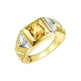 thumbnail image 3 of RYLOS Men's Rings 14K Yellow Gold Rings Designer Weave Band 7X5MM Oval Gemstone & Diamond Ring Citrine November Birthstone Rings For Men, Size 11, 3 of 7