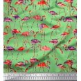 thumbnail image 1 of Soimoi Poly Georgette Fabric Flamingo Bird Printed Fabric 1 Yard 52 Inch Wide, 1 of 3