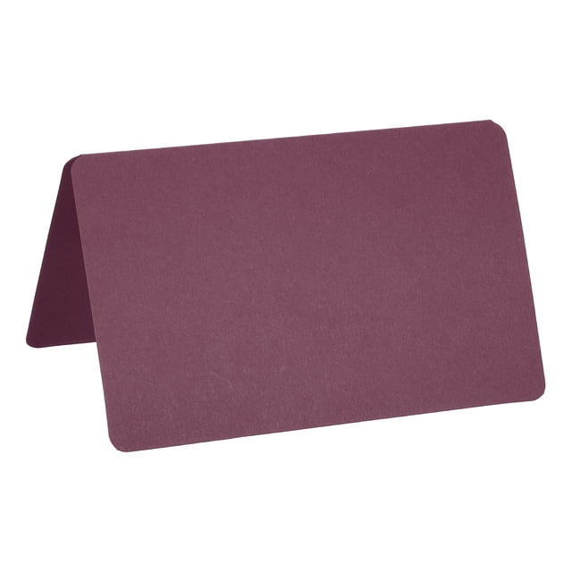 Unique Bargains Blank Greeting Cards,100 Pack Favor Decor Foldable Blank Card, Burgundy Card Paper
