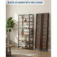 thumbnail image 3 of DSstyles 5-Tier Folding Office Bookshelf No Assembly Needed - Storage Rack Vintage Metal No Assembly Needed Space-Saving Brown, 3 of 8