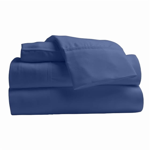 Comfy Bamboo World Series Ensemble de Draps en Microfibre 4 Pcs, Taille Lit Simple, Bleu Marine