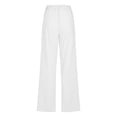 thumbnail image 4 of Timegard Womens Cotton Linen Pants Elastic Waisted Drawstring Straight Leg Solid Color Casual Pants, 4 of 5