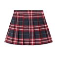 thumbnail image 1 of MeetoTime Girls Pleated Skirt Solid Color Plaid Printed Half Dress with Inner Lining 9-16 Years Children Clothes, 1 of 3