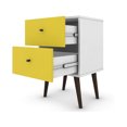 thumbnail image 3 of Manhattan Comfort Liberty Modern Table de Chevet de Chambre à 2 Tiroirs, Blanc et Jaune, 3 of 7