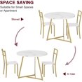 thumbnail image 3 of Amenitlif Dining Table Set for 2, Round Kitchen Table and Chairs for 2, Modern Dining Room Table Set with 2 Metal and Wood Chairs, Kitchen Table Set for Small Space, Apartment, 3 of 10
