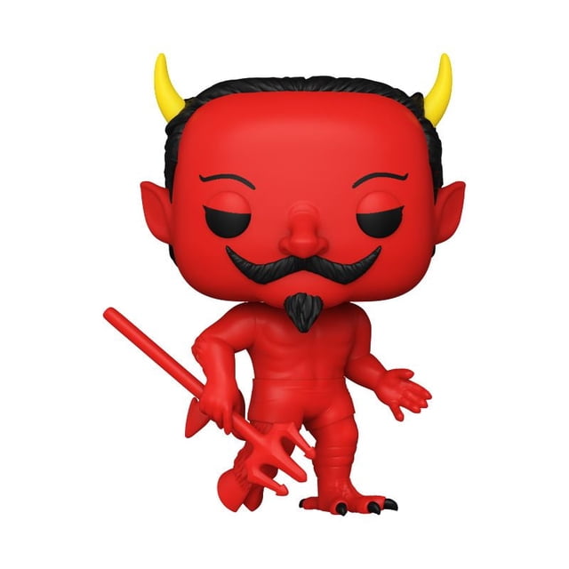 Funko Pop! Board Games: Loteria - El Diablito Vinyl Figure featuring a red vinyl devil character with yellow horns, black mustache and goatee, holding a red trident, standing over three inches tall in a centered front-facing pose, suitable for collectors and fans of vinyl action figures.