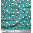 thumbnail image 1 of Soimoi Satin Silk Fabric Triangle & Cow Cartoon Print Fabric by The Yard 42 Inch Wide, 1 of 3