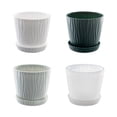 thumbnail image 3 of kurtrusly Modern Decorative Flower Pots Easy To Maintain Various Colors And Sizes white M pot+M tray 1Set, 3 of 6