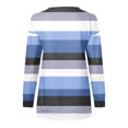 thumbnail image 5 of Liquidation à 50 % Chandail Surdimensionné pour Femmes 2023 Hauts Automne Manches Longues Chandail Ample Chemise Chic Décontractée Dames Chandails à Rayures à Col Rond, 5 of 5