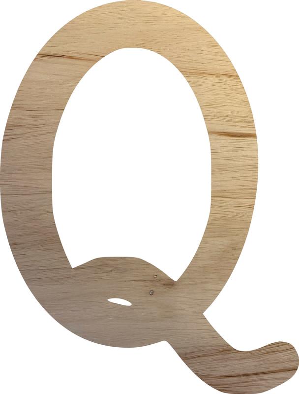 Wooden Letter Q Craft Project, 3'' Tall Small Unfinished Wood Alphabet Letter, DIY