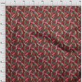 thumbnail image 4 of oneOone Cotton Flex Red Fabric Tropical Leaf Sewing Material Print Fabric By The Yard 40 Inch Wide, 4 of 5