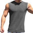 thumbnail image 1 of BADHUB Mens Muscle Tank Tops Cearance Textures Sleevleless Crew Neck Shirts Workout Gym Summer Vest Gray M, 1 of 2