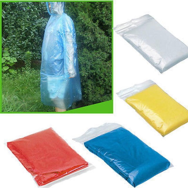 Emergency Disposable Rain Poncho for Adults Lightweight Outdoor Hiking Camping 5PCS
