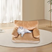 Dvkptbk Pet Couch Bed Washable Cats Beds for Medium Small Dog Beds with Non-Slip Bottom PULeather Cats Couch