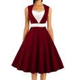 thumbnail image 1 of Robes d'Été Grande Taille pour Femmes 2024 Robe à Couleurs Contrastées Sans Manches à Col en V Robe Aguichant Économisez jusqu'à 65 % de Rabais!, 1 of 4