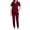 Wine, variant on Women's Scrubs Set, V-Neck Short Sleeve Top and Long Pants with Pockets, Lightweight Polyester Uniform for Medical, Nurse, or Caregiver