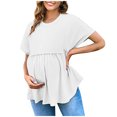 thumbnail image 2 of Liquidation d'Économies d'Été! Tunique à Manches Courtes à Col Rond pour Femmes Enceintes, Blouse Décontractée de Printemps Été, Chemise de Maternité Confortable et Tendance pour le Quotidien Liquidation Ventes Aujourd'hui Aubaines Prime, 2 of 8