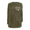 thumbnail image 3 of Qertyioot Hauts Grande Taille pour Femmes, Blouse à Col Rond et Imprimé d'Hiver Ample avec Poche Manches Longues, 3 of 3