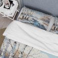 thumbnail image 4 of Designart "Birch Woods Winter IV" Tree Birch Bedding Covert Set - Traditional Blue Floral Bed Set With 2 Shams, 4 of 6