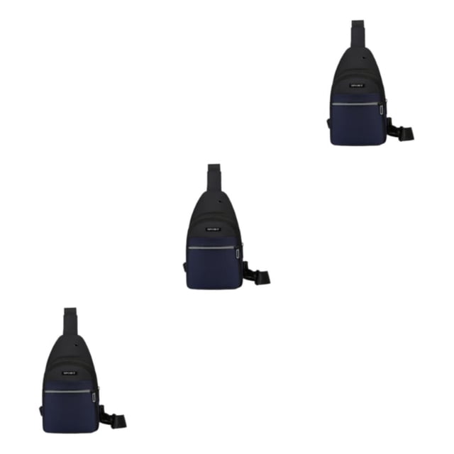 Baohd Hands-Free Chest Bag For Men Soft Polyster Outdoor Expeditions Easy To Carry blue 3Set