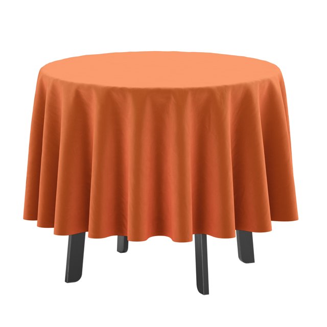 Vargottam Indoor/Outdoor Round Tablecloth 58 Inch Round Tablecloth Waterproof Patio Table Cloths, Spring/Summer Table Covers for Backyard Circular Table/BBQs/Picnic - Coral Orange