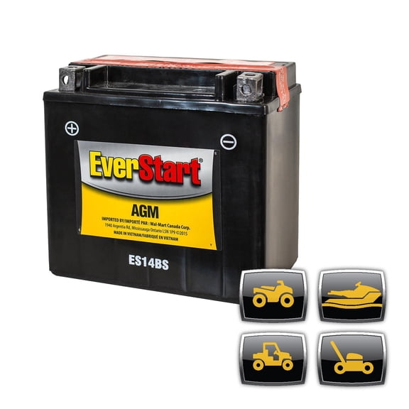 EverStart Powersport ES14BS, 12 Volt, Power Sports Battery, 200 CCA
