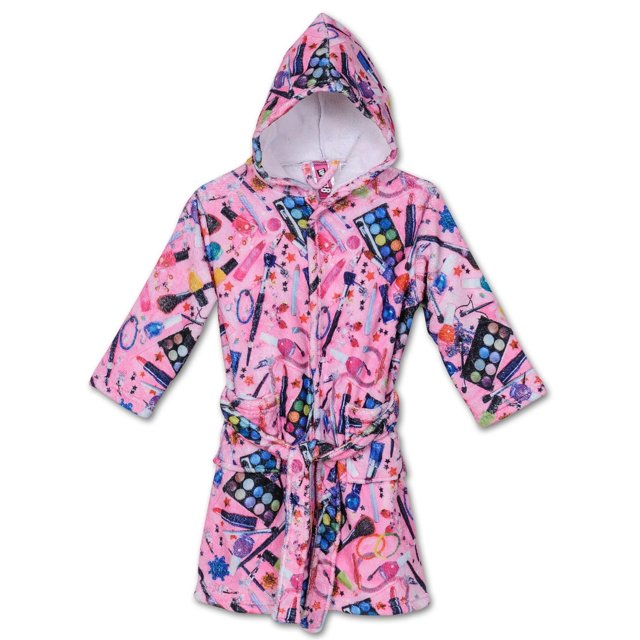 Up Past 8 Girls' Bathrobe Fuzzy Hooded Robe Sleepwear