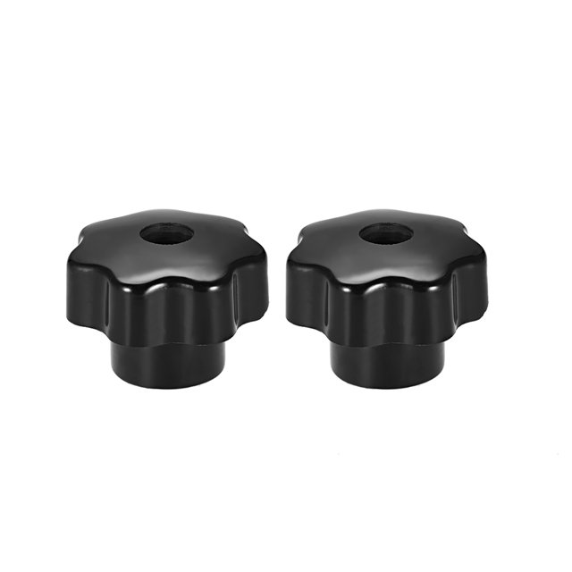 Uxcell 2 Pcs Star Knob Grip Handles Brass Insert Female Thread Black M10 x 39mm