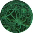 thumbnail image 1 of Ahgly Tapis Rond Lavable en Machine Intérieur Transitionnel Vert Forêt Foncé, 8 Pieds Rond, 1 of 7