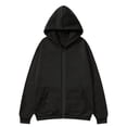 thumbnail image 1 of Zip Up Hoodies for Men Long Sleeve Sweatshirt Loose Fit Solid Color Fall Sweatshirts, 1 of 6
