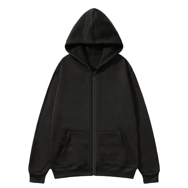 Zip Up Hoodies for Men Long Sleeve Sweatshirt Loose Fit Solid Color Fall Sweatshirts