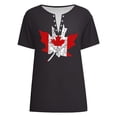 thumbnail image 3 of T-Shirt Femme Fête du Canada Col Rond Manches Courtes Feuille d'Érable du Canada Chandails Patriotiques T-Shirts Graphiques Femme, 3 of 3