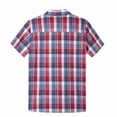 thumbnail image 3 of Bienzoe Boy's Cotton Plaid Button Down Short Sleeve Shirt Red/Blue 7/8, 3 of 6