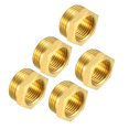 thumbnail image 1 of Unique Bargains Brass Threaded Pipe Fitting 3/4 PT Male x 1/2 PT Female Hex Bushing Adapter 5pcs, 1 of 4