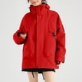 thumbnail image 4 of WRKEKC Imperméable Coupe-Vent à Capuche pour Femme Respirant à Manches Longues avec Poches Zippées pour Randonnée en Plein Air Tenue Décontractée Rouge TTG, 4 of 7